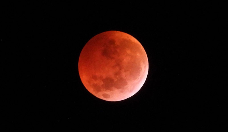 Full totality in the Total Lunar Eclipse of January, 2019.
