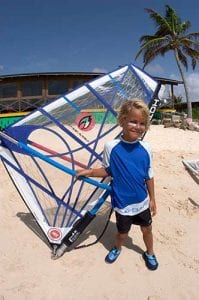 Kids excel at windsurfing when they start learning at an early age.