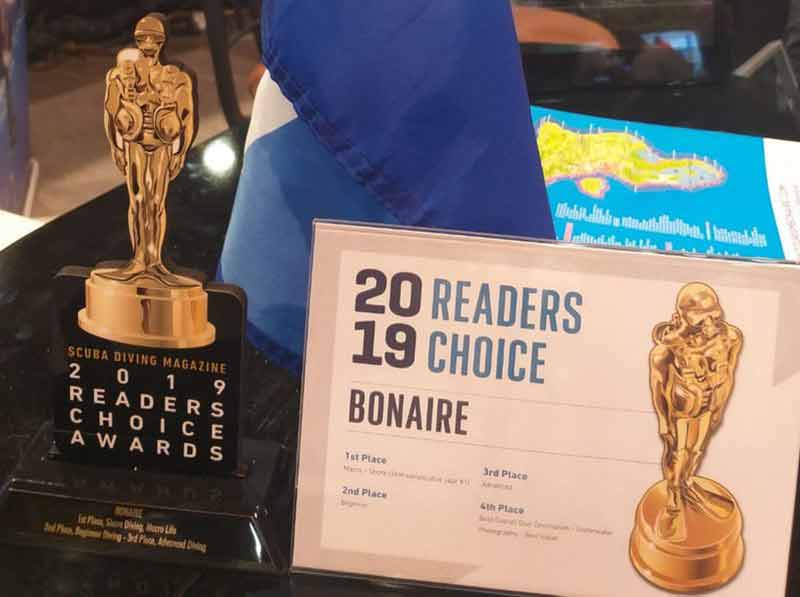 Bonaire once again wins many awards in Scuba Diving Magazine's 2019 Readers Choice Awards.