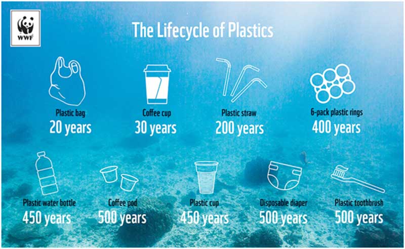 The life-cycle of plastics.