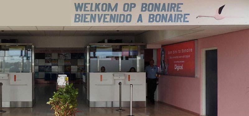Arriving at Immigration on Bonaire.