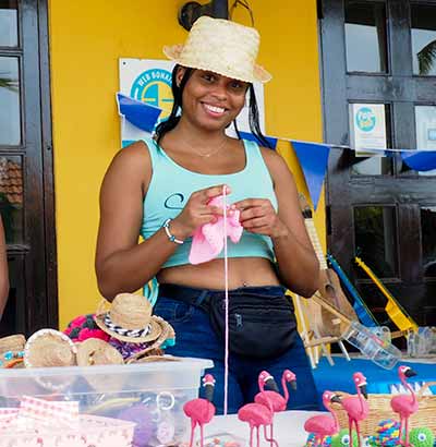 A local vendor enjoying the day A local vendor enjoying the day