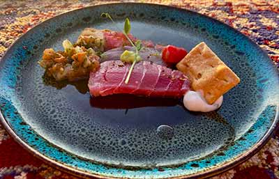 First course of the Luxury sunset dinner