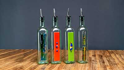 MoltenWolf Glass Workshop: Olive Oil Bottles with Jessica