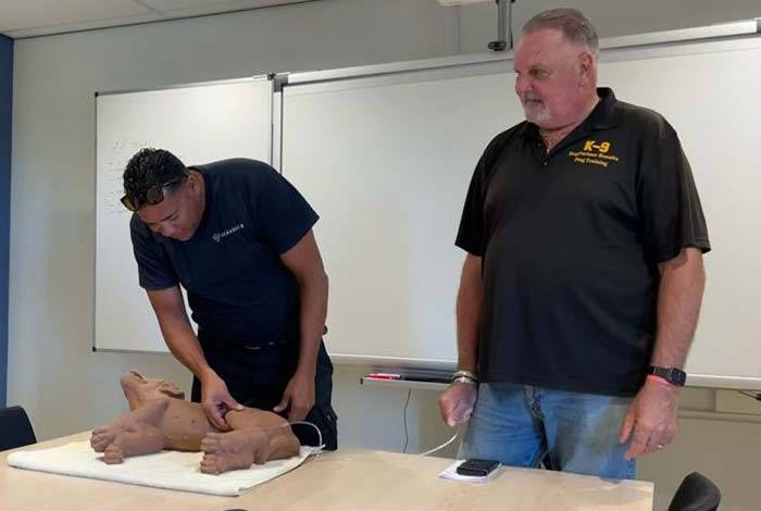 Bonaire's Fire Department receives training in canine resuscitation.
