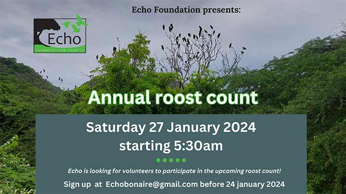 Echo's Annual Roost Count is Saturday, January 27, 2024