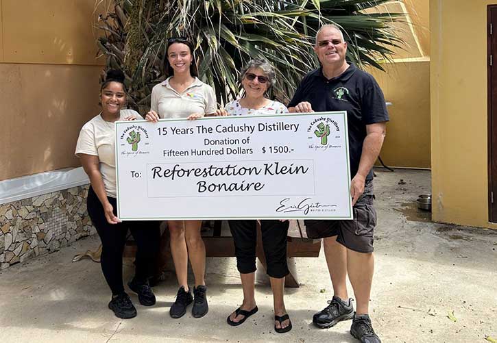 Cadushy Distillery donates to STINAPA's Reforestation Efforts