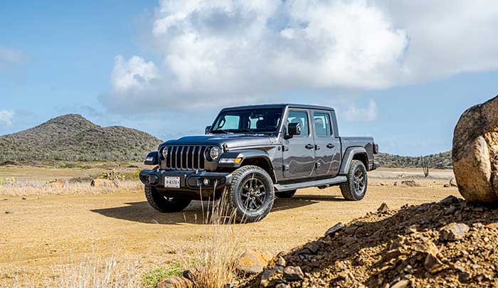 The new Jeep Gladiator at Pickup Rental Bonaire The new Jeep Gladiator at Pickup Rental Bonaire