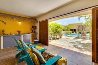 Pool view from your kitchen area at Djambo