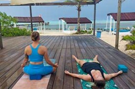 Relaxing outdoor Yoga